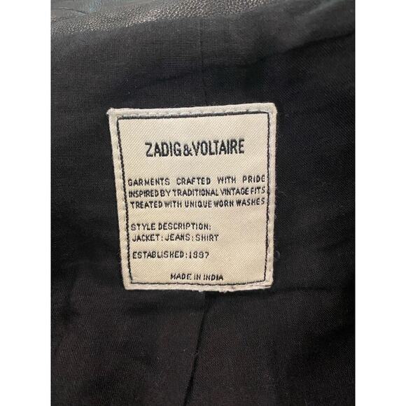 Zadig & Voltaire Volta Cuir Leather Jacket in Black - Picture 9 of 12